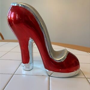 Red high heel flower vase shoe pot party gifts glitter fancy valentine decor fun